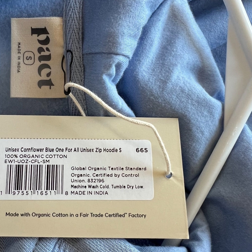 Pact Women's Light Blue Zip-Up Hoodie - Picture 6 of 9